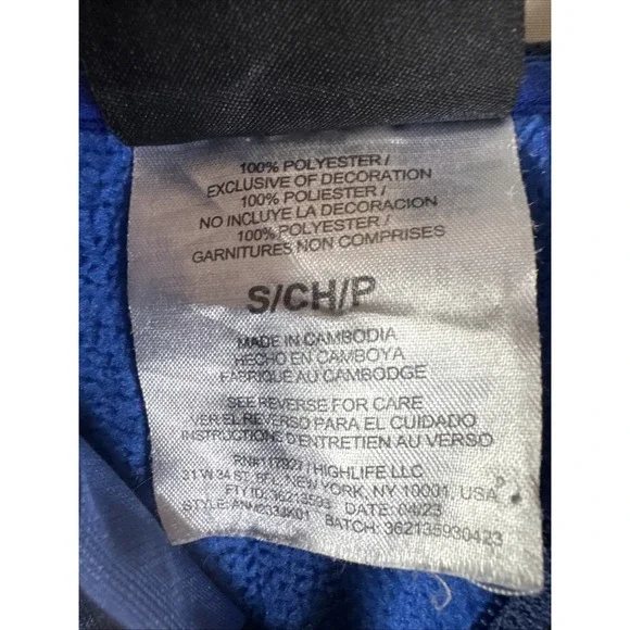 AND1 Men's M Blue Graffiti Zip Hoodie Jacket Retro Y2K Streetwear Basketball - Picture 5 of 7